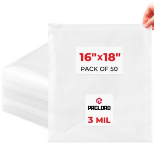 16" x 18" Slider Zip Poly Bags, Pack of 50 (SPB-1618-50, B0G6Q2SRKF)