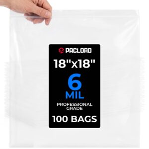 18" x 18" Extra Large Zip Seal Lock Bags, 6 Mil Pack of 100 (RPB-1818-6-100, B0FX3C3J52)