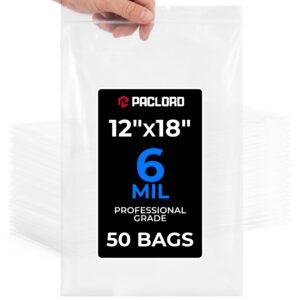 12" x 18" Large Zip Seal Lock Bags, 6 Mil Pack of 50 (RPB-1218-6-50, B0FX3F7QVR)