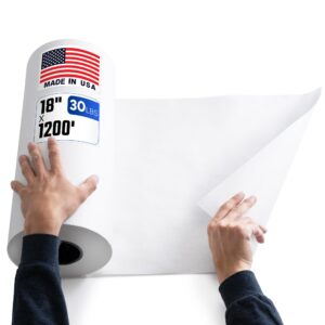 Paclord White Kraft Paper Roll 18" x 1200 ft (NK-1830-WH, B0F64676M3)