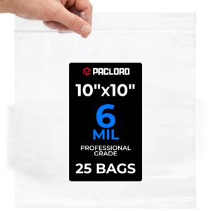10" x 10" Medium Zip Seal Lock Bags, 6 Mil Pack of 25 (RPB-1010-6-25, B0FX3DR5JL)