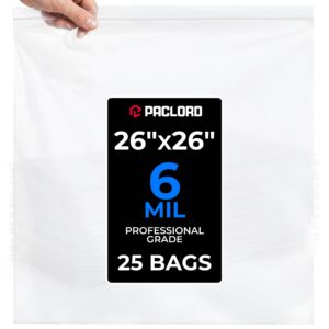 26" x 26" Extra Large Zip Seal Lock Bags, 6 Mil Pack of 25 (RPB-2626-6-25, B0FX3FM1HF)