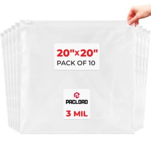 20" x 20" Slider Zip Poly Bags, Pack of 10 (SPB-2020-10, B0G6QZ34TZ)