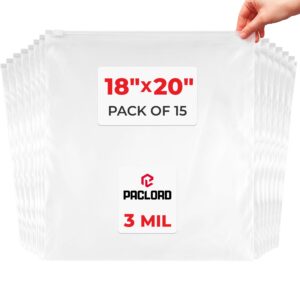 18" x 20" Slider Zip Poly Bags, Pack of 15 (SPB-1820-15, B0G6QYKDXC)