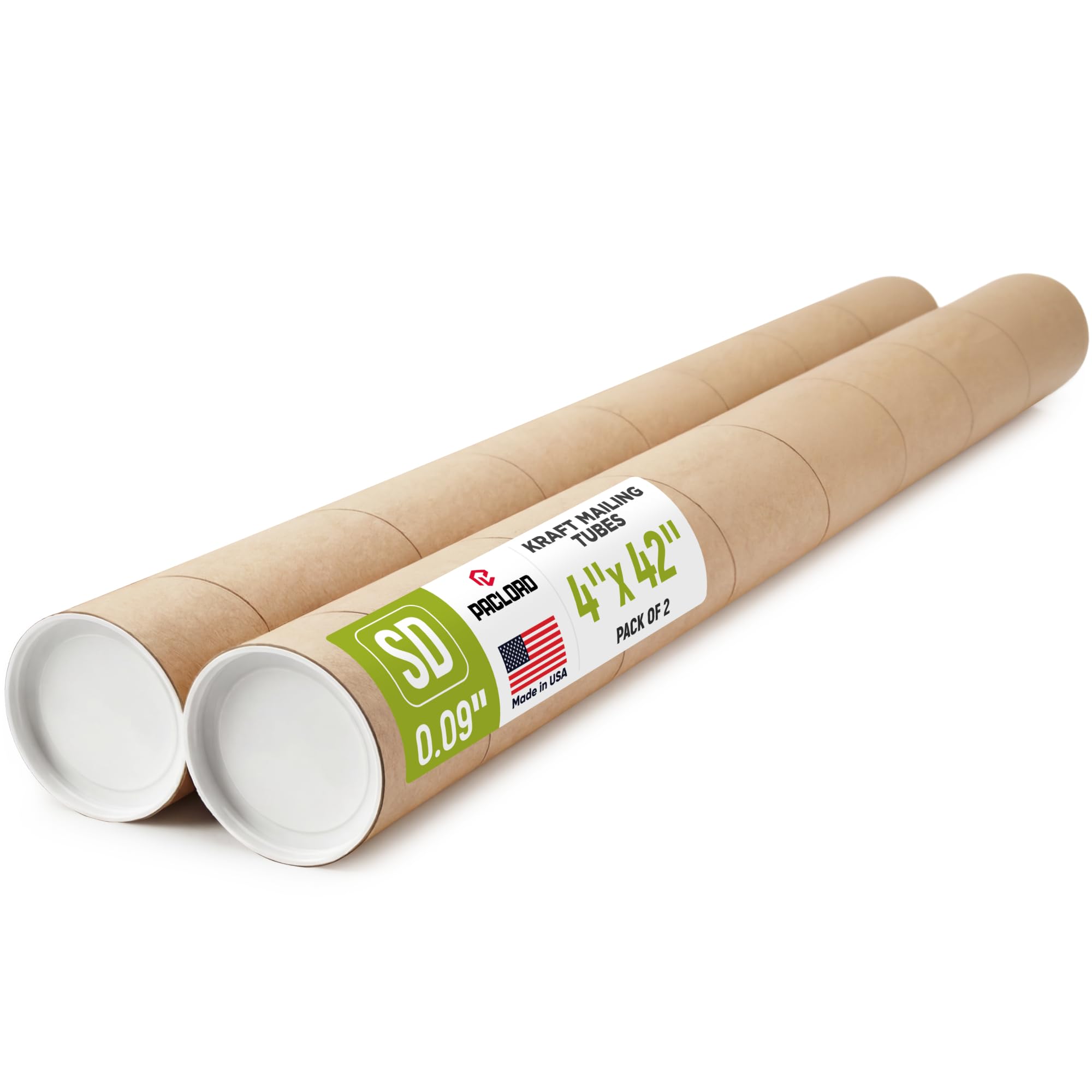 61FltE2W38L.jpg Paclord 4" x 42" Kraft Paper Mailing Tube, 1 Tube with 2 Caps
