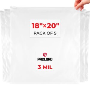 18" x 20" Slider Zip Poly Bags, Pack of 5 (SPB-1820-5, B0G6QJD2Q2)