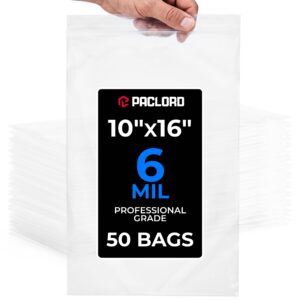 10" x 16" Medium Zip Seal Lock Bags, 6 Mil Pack of 50 (RPB-1016-6-50, B0FX3BPZLW)