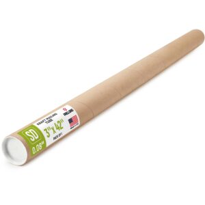 Paclord 3" x 42" Kraft Paper Mailing Tube, 1 Tube with 2 Caps