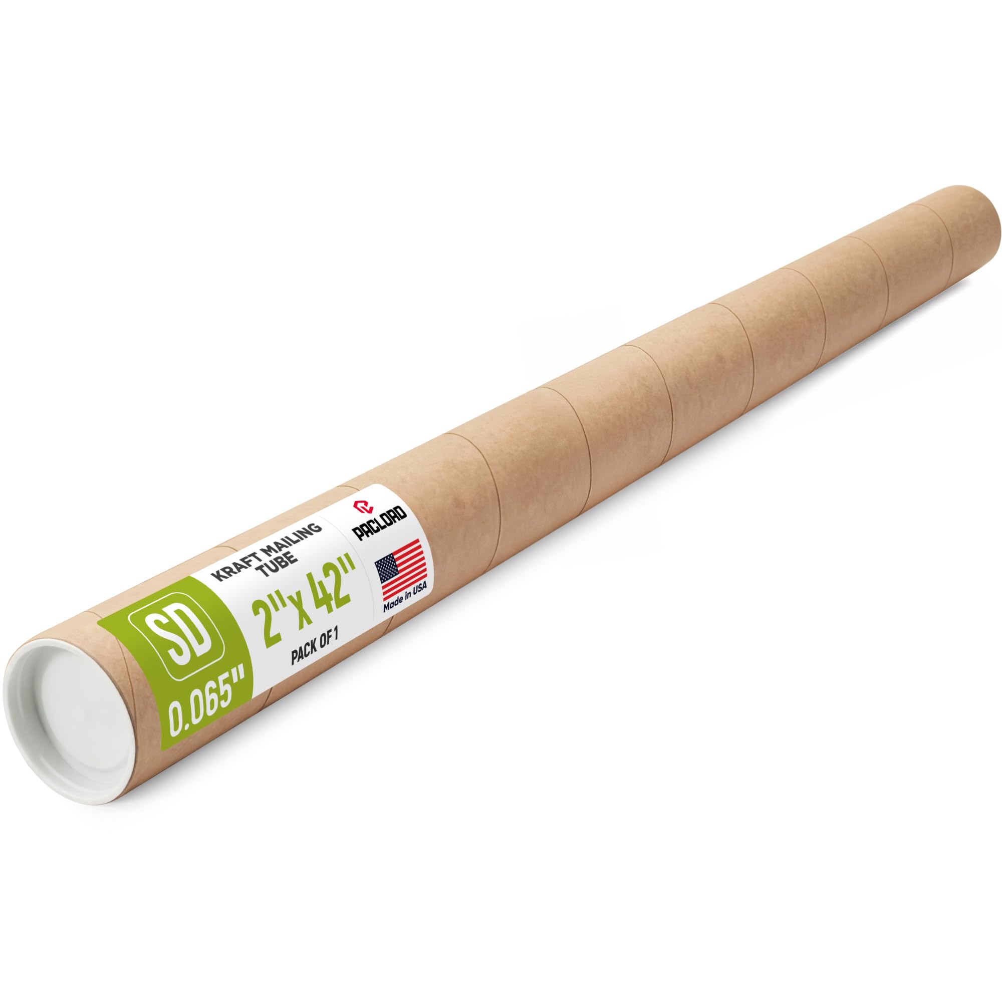 61JTp3DHn9L.jpg Paclord 2" x 42" Kraft Paper Mailing Tube, 1 Tube with 2 Caps