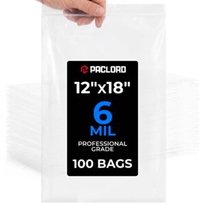 12" x 18" Large Zip Seal Lock Bags, 6 Mil Pack of 100 (RPB-1218-6-100, B0FX3GL1L7)