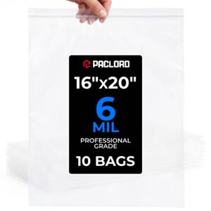 16" x 20" Large Zip Seal Lock Bags, 6 Mil Pack of 10 (RPB-1620-6-10, B0FQHVDWKD)