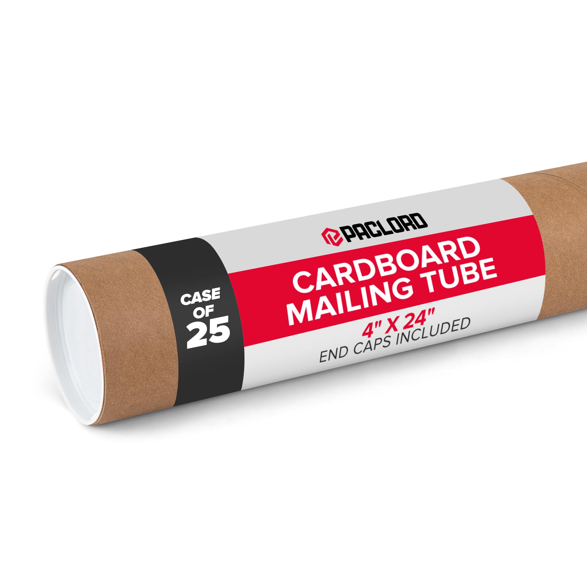 61NStCKLNJL.jpg Paclord 4" x 24" Kraft Paper Mailing Tubes with End Caps, Case Pack