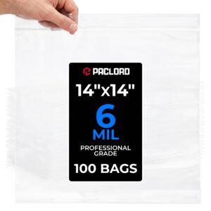 14" x 14" Large Zip Seal Lock Bags, 6 Mil Pack of 100 (RPB-1414-6-100, B0FX3FMZ8K)