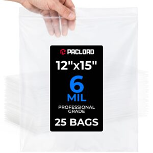 12" x 15" Large Zip Seal Lock Bags, 6 Mil Pack of 25 (RPB-1215-6-25, B0FX3H6WVR)