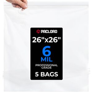 26" x 26" Extra Large Zip Seal Lock Bags, 6 Mil Pack of 5 (RPB-2626-6-5, B0FQJGQRCR)