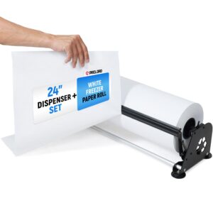 24" Paper Dispenser with Cutter + White Freezer Paper Roll