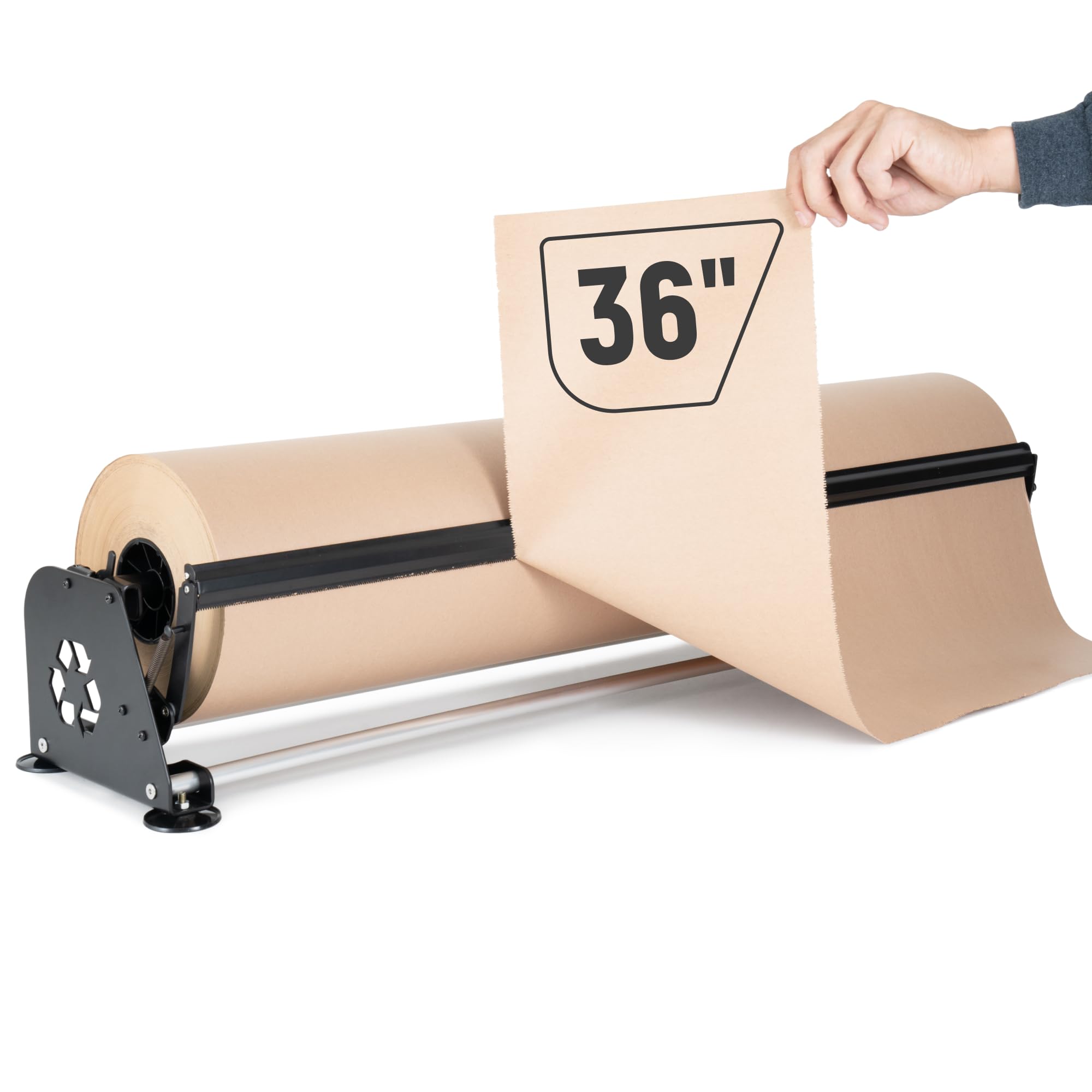 61VAQBLK0NL.jpg Paclord 36" Paper Roll Dispenser with Cutter, Non-Slip Suction Feet