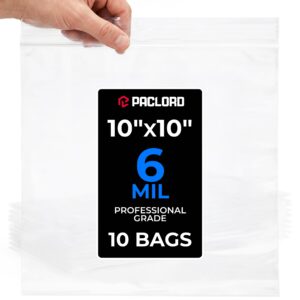 10" x 10" Medium Zip Seal Lock Bags, 6 Mil Pack of 10 (RPB-1010-6-10, B0FQJ3TL5G)