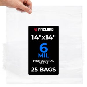 14" x 14" Large Zip Seal Lock Bags, 6 Mil Pack of 25 (RPB-1414-6-25, B0FX3C4963)