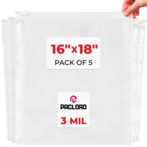 16" x 18" Slider Zip Poly Bags, Pack of 5 (SPB-1618-5, B0G6QR64JN)