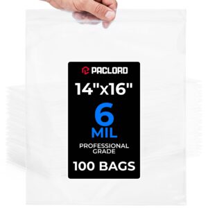 14" x 16" Large Zip Seal Lock Bags, 6 Mil Pack of 100 (RPB-1416-6-100, B0FX3846GH)