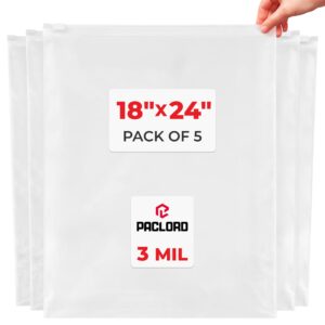18" x 24" Slider Zip Poly Bags, Pack of 5 (SPB-1824-5, B0G6Q2LDFC)