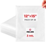 12" x 15" Slider Zip Poly Bags, Pack of 25 (SPB-1215-25, B0G6QR8LN3)