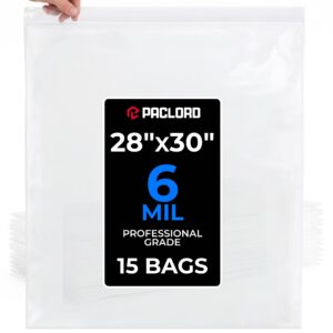 28" x 30" Extra Large Zip Seal Lock Bags, 6 Mil Pack of 15 (RPB-2830-6-15, B0FQJ235HC)