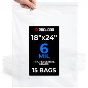 18" x 24" Extra Large Zip Seal Lock Bags, 6 Mil Pack of 15 (RPB-1824-6-15, B0FQHTWPL3)