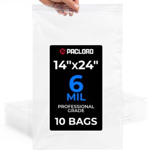 14" x 24" Large Zip Seal Lock Bags, 6 Mil Pack of 10 (RPB-1424-6-10, B0FQHV739K)
