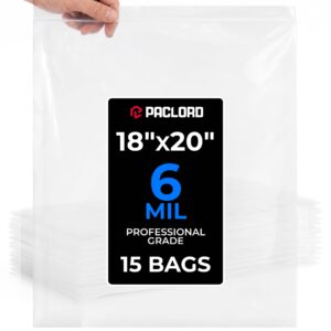 18" x 20" Large Zip Seal Lock Bags, 6 Mil Pack of 15 (RPB-1820-6-15, B0FQHTWC6T)