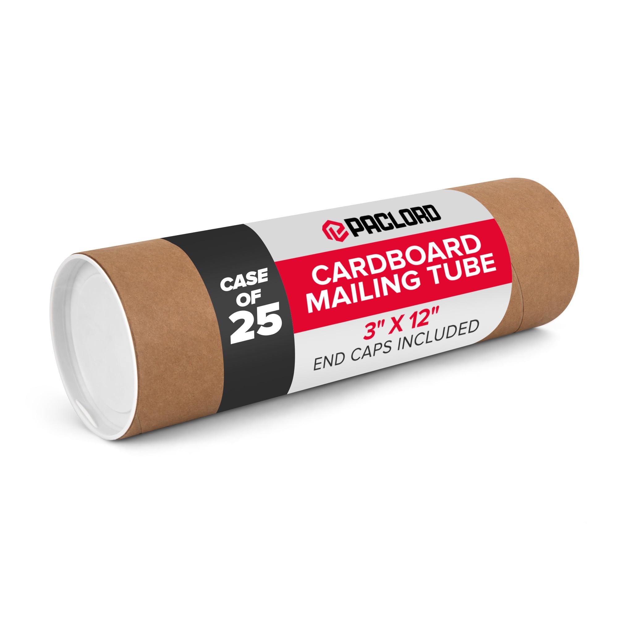 61lCJgEFUpL.jpg Paclord 3" x 12" Kraft Paper Mailing Tubes with End Caps, Case Pack