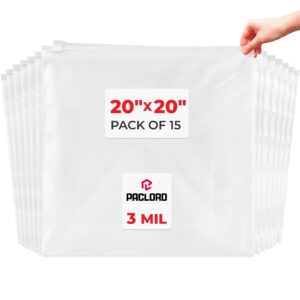20" x 20" Slider Zip Poly Bags, Pack of 15 (SPB-2020-15, B0G6QWM7NB)