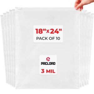 18" x 24" Slider Zip Poly Bags, Pack of 10 (SPB-1824-10, B0G6QVRKF6)