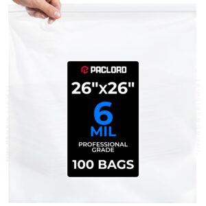 26" x 26" Extra Large Zip Seal Lock Bags, 6 Mil Pack of 100 (RPB-2626-6-100, B0FX3FSKC2)
