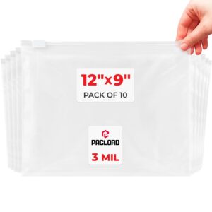 12" x 9" Slider Zip Poly Bags, Pack of 10 (SPB-129-10, B0G6QH6BXQ)