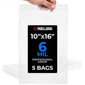 10" x 16" Medium Zip Seal Lock Bags, 6 Mil Pack of 5 (RPB-1016-6-5, B0FQJ1R8RN)