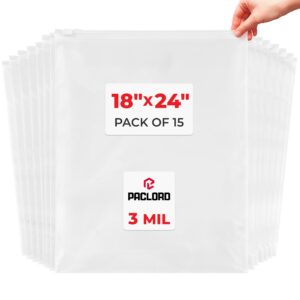 18" x 24" Slider Zip Poly Bags, Pack of 15 (SPB-1824-15, B0G6QVVLNT)