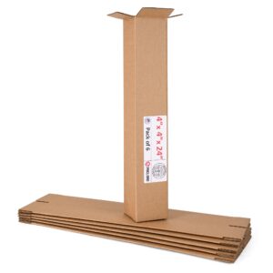 Tall Cardboard Boxes 4"L x 4"W x 24"H (Pack of 6) (CB-4424-6, B0F2VXJDLN)