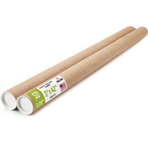 Paclord 3" x 42" Kraft Paper Mailing Tube, 1 Tube with 2 Caps