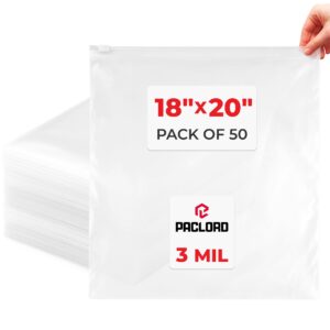 18" x 20" Slider Zip Poly Bags, Pack of 50 (SPB-1820-50, B0G6QHL7P6)