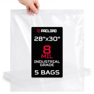 Paclord Extra Large 28" x 30" Reclosable Poly Zip Seal Lock Bags, 8 Mil Thickness, Pack of 5 (RPB-2830-8-5, B0FLNGHZVS)