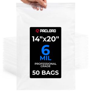 14" x 20" Large Zip Seal Lock Bags, 6 Mil Pack of 50 (RPB-1420-6-50, B0FX3C1GRZ)