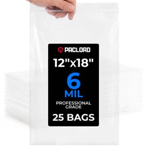 12" x 18" Large Zip Seal Lock Bags, 6 Mil Pack of 25 (RPB-1218-6-25, B0FX3K3KQ8)
