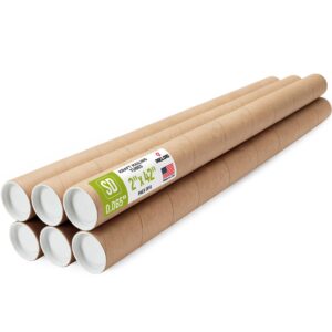 Paclord 2" x 42" Kraft Paper Mailing Tube, 1 Tube with 2 Caps