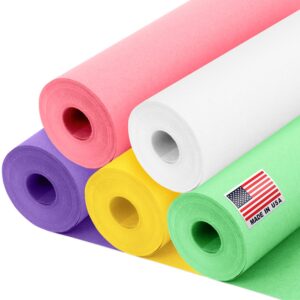 12" x 1200" (100 ft) Mother's Day Kraft Paper Rolls Set, 45 Lbs - Pink, White, Lilac, Yellow, Light Green Kraft Paper - Made in USA Colored Paper for Crafts, DIY, School, Gift Wrapping