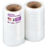 Paclord 3" x 1000' Industrial Strength Stretch Wrap, Pack of 6 Mini Rolls, Clear Plastic Film, 80 Gauge