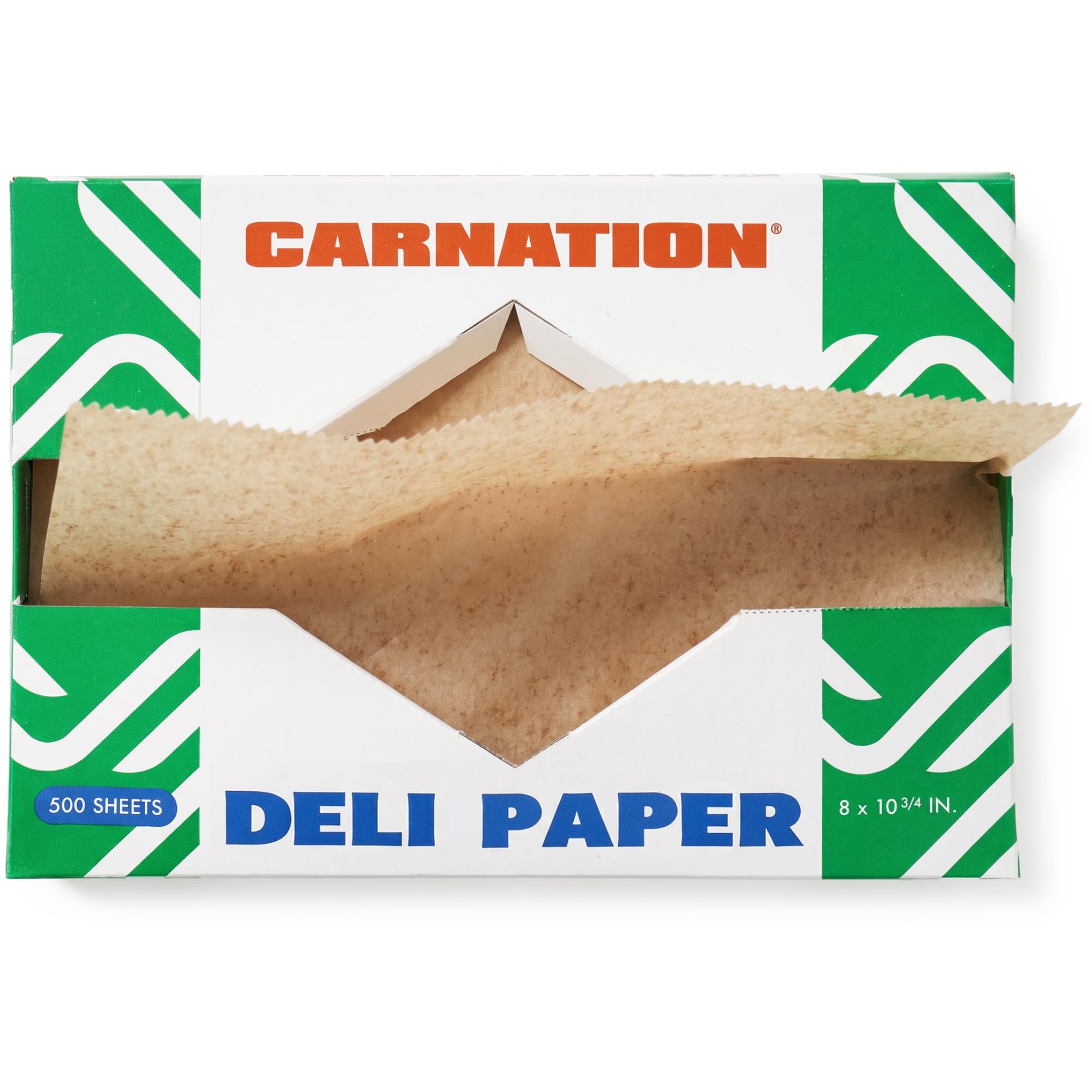711jCB5veWL.jpg Carnation 500 Pcs Brown Deli Wrap Wax Paper Sheets, 8"x10.75" Pre-Cut Interfolded (DW-810-NK, B0GHTD11PL)