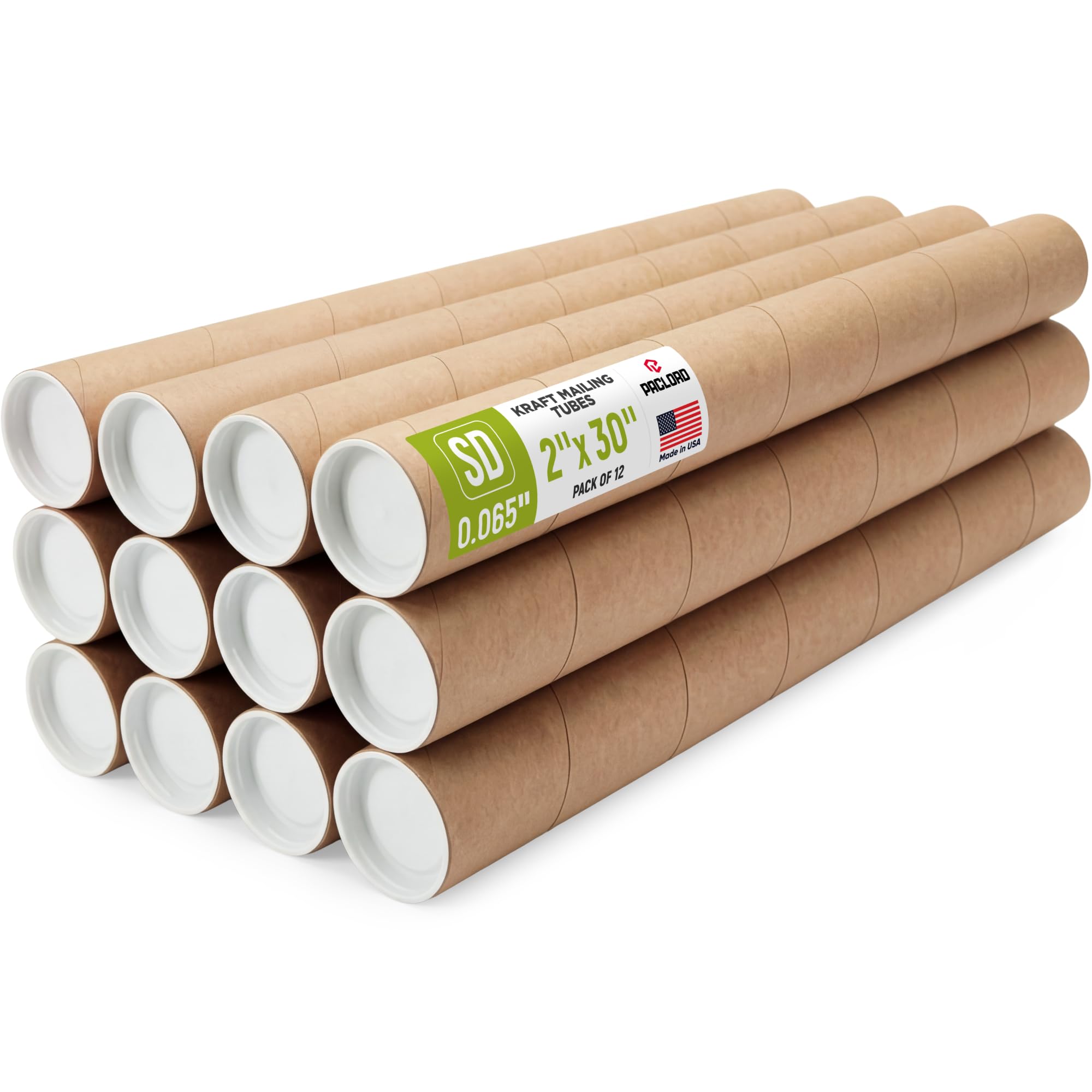 712hKKU8c6L.jpg Paclord 2" x 30" Kraft Paper Mailing Tube, 1 Tube with 2 Caps