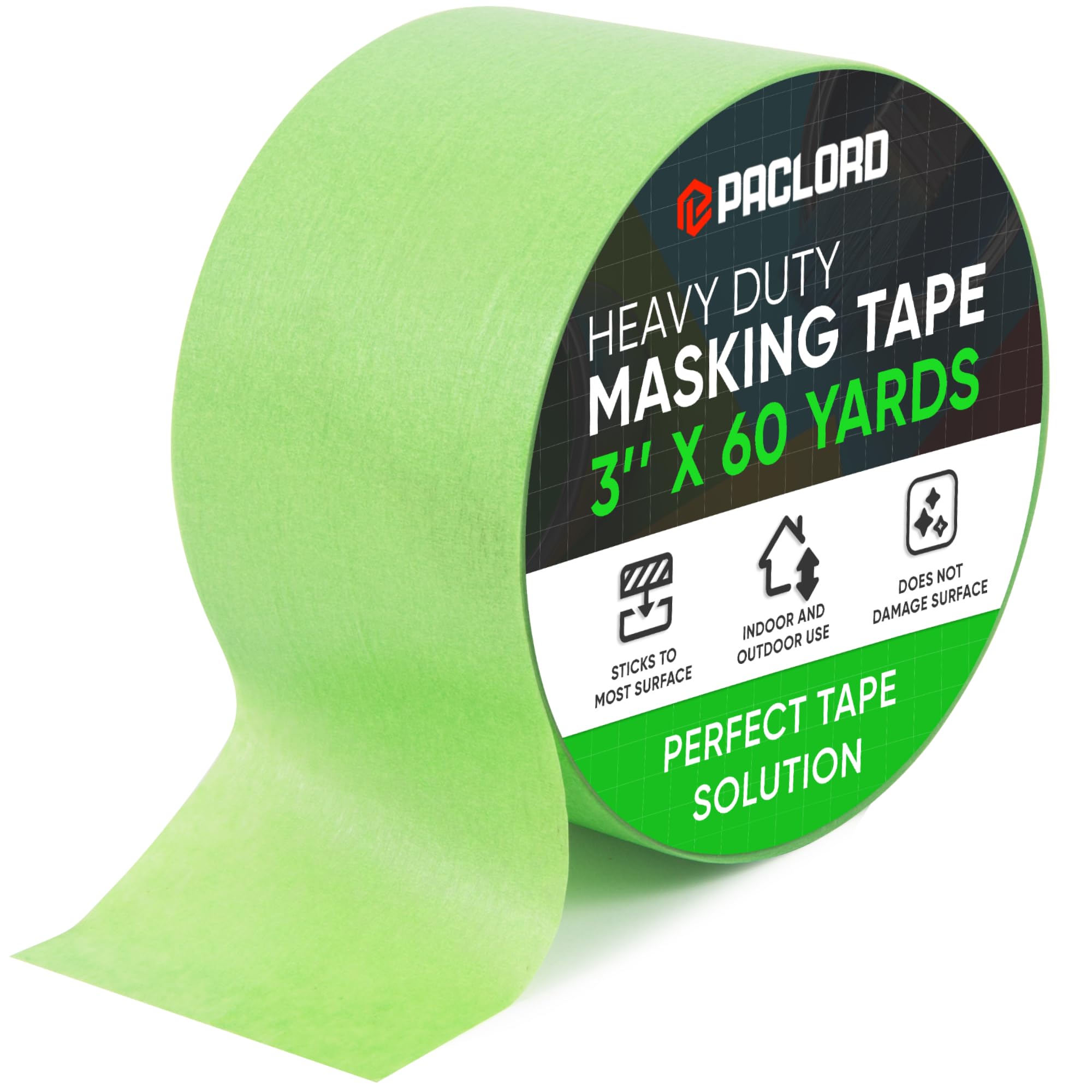 713NcYth78L.jpg Paclord 3" x 60 Yard Green Painter's Masking Tape, Pack of 1